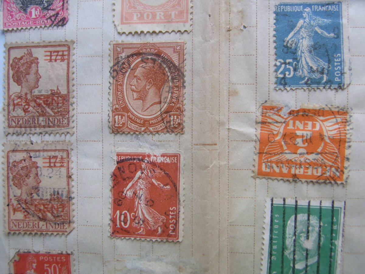 32■外国切手 「古い外国切手」 使用済み中心 台紙に貼付 オランダ・フランス・英国・ドイツなどの画像5