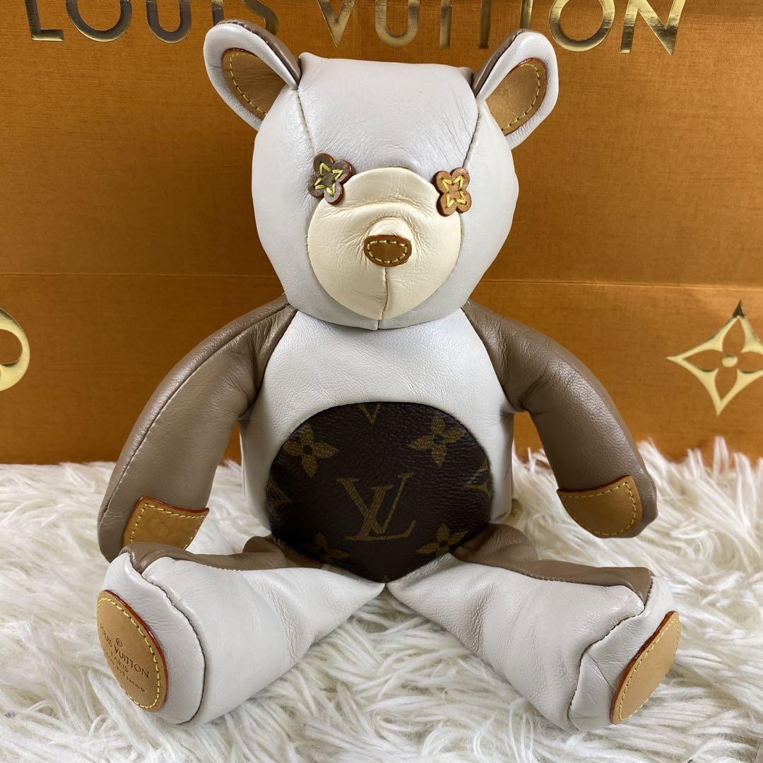 希少◎LOUIS VUITTON ルイヴィトン ドゥドゥルイ テディベア ぬいぐるみ モノグラム 熊 くま クマ ベア  ヌメ革 レザーの画像1