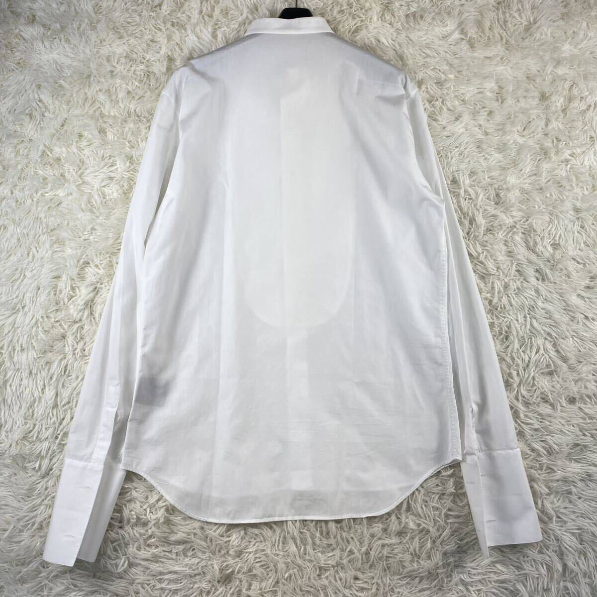 DIOR HOMME ディオールオム タキシードシャツ 白シャツ コットン 綿 40サイズ ホワイト フォーマル ドレス 式典 結婚式 M〜L相当の画像6