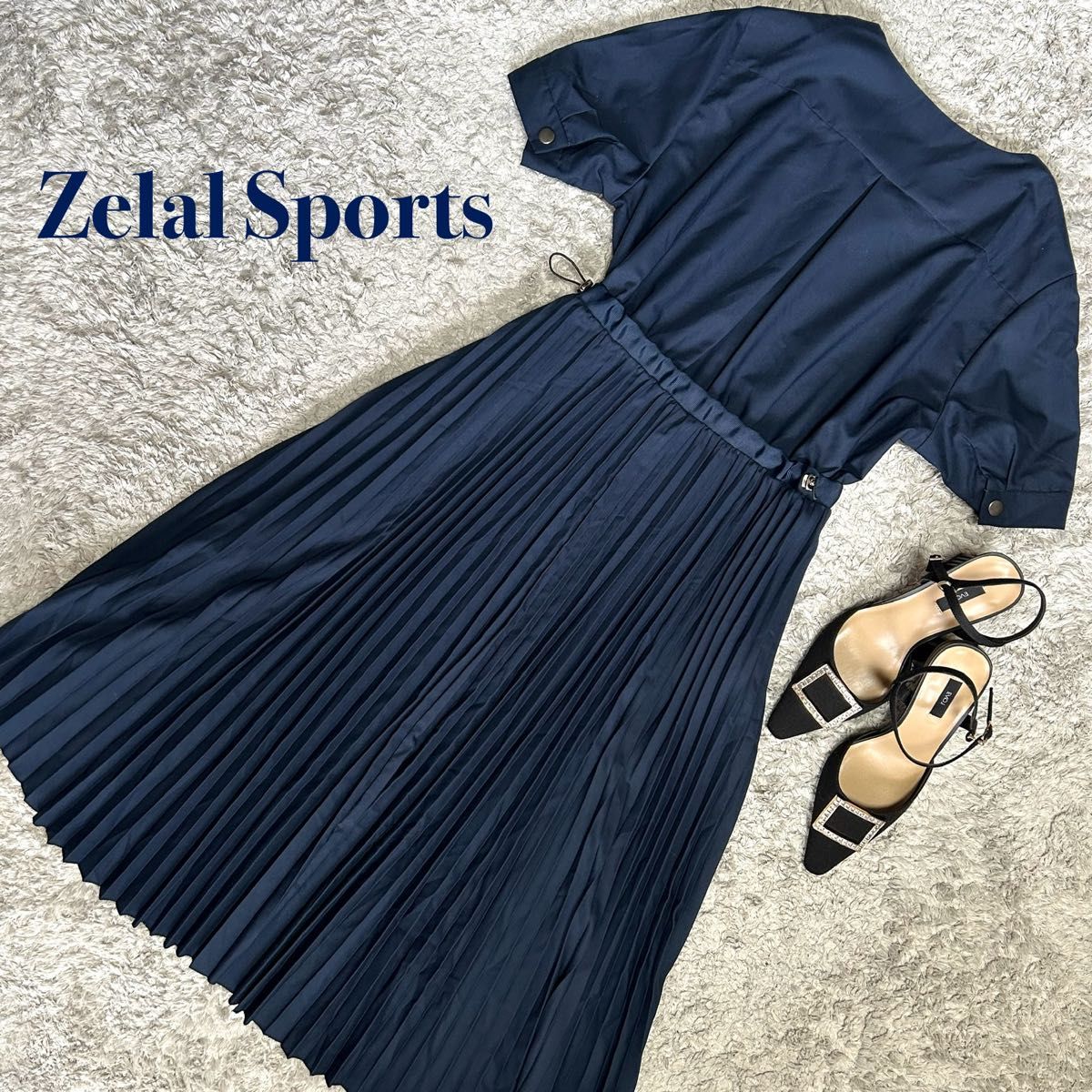 【美品】Zelal Sports ゼラールスポーツ バイカラー ワンピース ドッキングワンピース プリーツ
