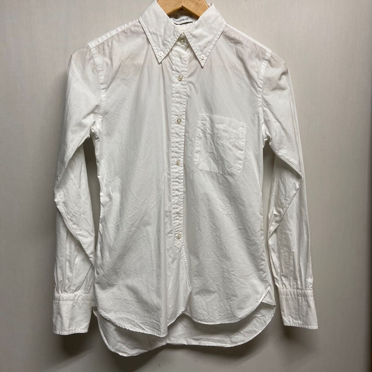 【MADISONBLUE マディソンブルー】MB999-5002 長袖シャツ ドレスシャツ Sサイズ ホワイト コットン 日本製 2404oki h_画像1