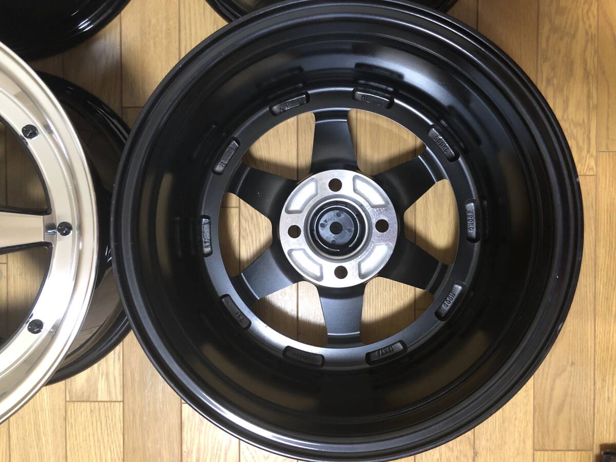 旧車 街道レーサー 暴走族 走り屋 15×7J/+30/PCD100 新品ホイール４本セット カスタム軽カー等にも　訳有り処分品　１円スタート売り切り_画像4