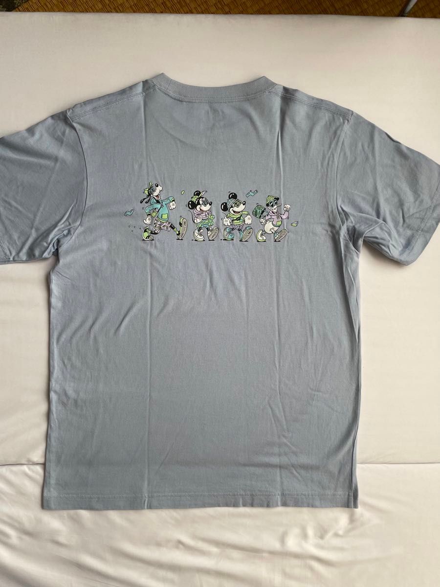 お揃い　Tシャツ 半袖Tシャツ 半袖　トップス　カットソー　コットン　ディズニー　Disney ペア　ユニクロ　UT 水色