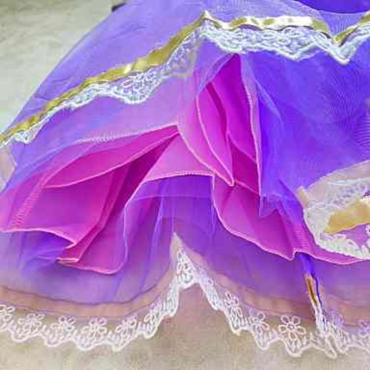 キッズ ドレス プリンセス パープル お姫様 紫  ドレス 衣装 ラプンツェル ピアノ発表会 仮装 誕生日 結婚式 130 
