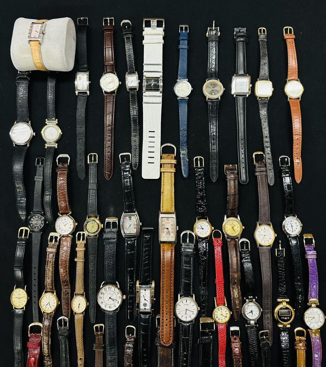 レディース 腕時計 50点 個 セット 大量 BULOVA SEIKO REGUNO CASIO FOSSIL KOOKAI GUESS DKNY 等 まとめ売り ジャンク品クォーツH128_画像8