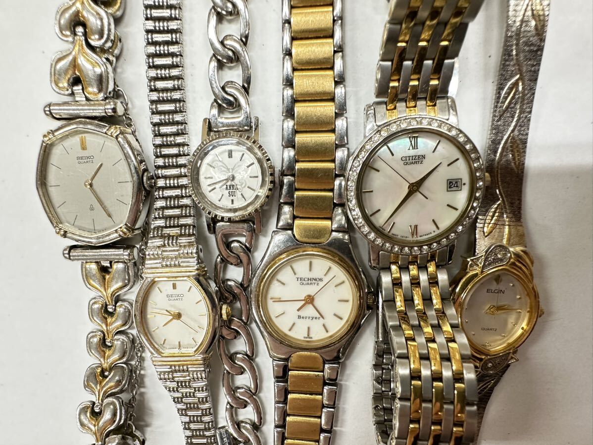 レディース 腕時計 まとめて 大量 100本 セット 約4.4kg SEIKO ANNA SUI TECHNOS CITIZEN ELGIN WALTHAM CASIO ELLE REGUNO 等 まとめ H118の画像2