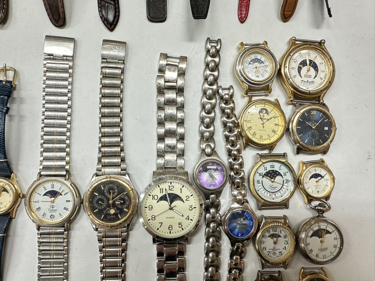 腕時計 ムーンフェイズ 50本 FOSSIL JUNCTION ALBA PEUGEOT 等 大量 まとめて セット H126の画像5
