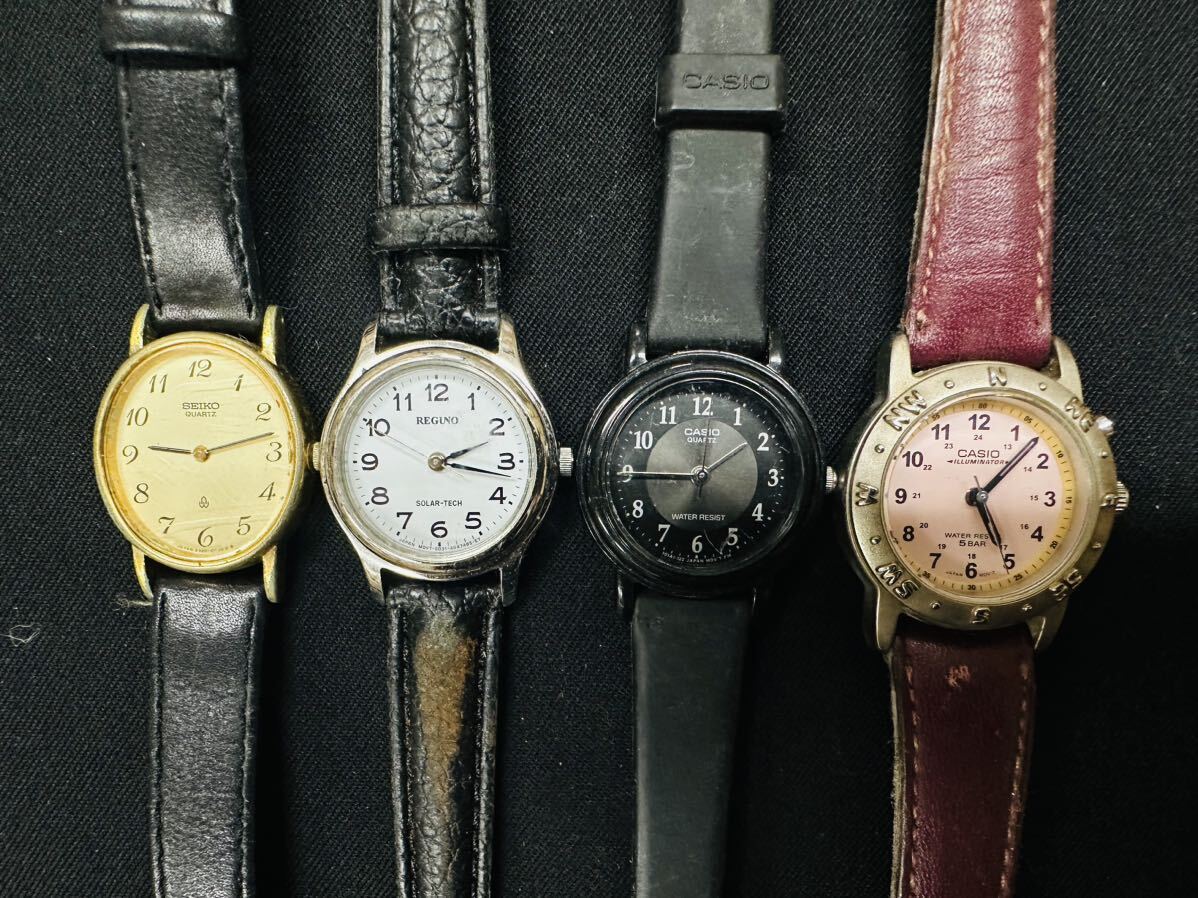 レディース 腕時計 50点 個 セット 大量 BULOVA SEIKO REGUNO CASIO FOSSIL KOOKAI GUESS DKNY 等 まとめ売り ジャンク品クォーツH128の画像4