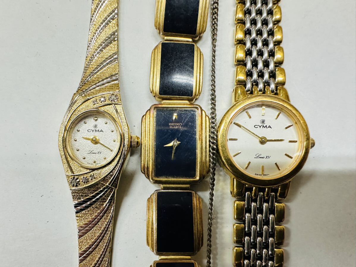 美品 腕時計 ゴールドカラー ステンレス 60点 個 セット 大量 CYMA SEIKO ELGIN agnes.b 等 まとめ売り ジャンク品 H147_画像2