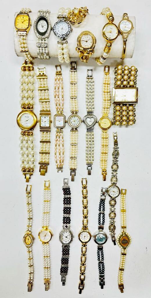 真珠系 パールタイプバンド 20個 点 個 宝石宝飾ストーン アクセサリー まとめて レディース 腕時計 大量 セット 620g ジャンク H85の画像1