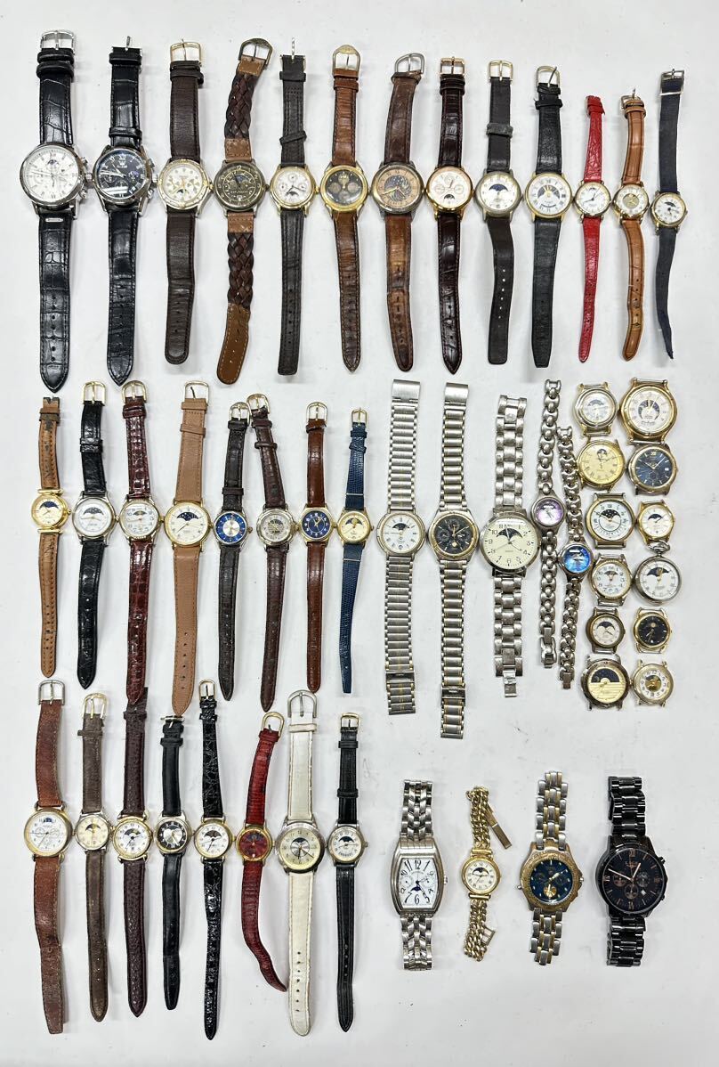 腕時計 ムーンフェイズ 50本 FOSSIL JUNCTION ALBA PEUGEOT 等 大量 まとめて セット H126の画像1