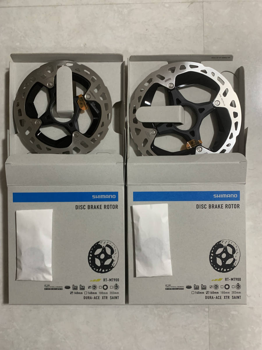  super-discount * new goods unused * Shimano Dura Ace XTR disk brake rotor 140mm+160mm 2 pieces set RT-MT900 center lock ( inside se ration type )