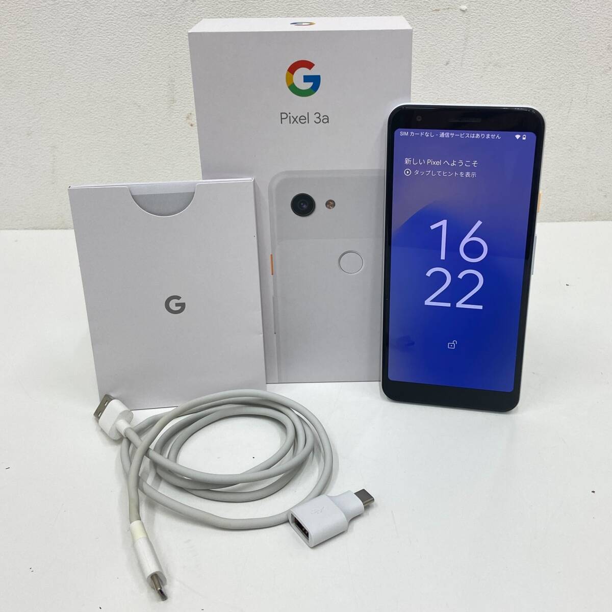 ☆中古品☆ Google Pixel グーグル ピクセル 3a 64GB SIMフリー 判定○ G020H スマートフォン クリアリーホワイト 箱有り 【郡4346】の画像1