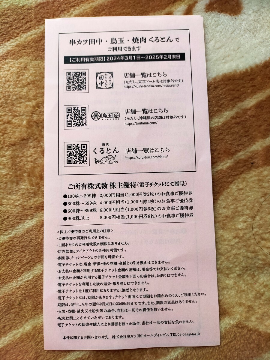 串カツ田中 株主優待　4000円分　有効期限2025年2月末日_画像2