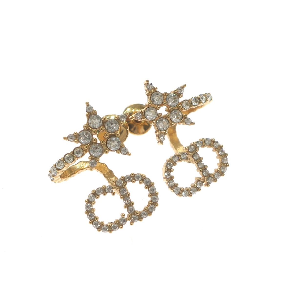 【極美品】Christian Dior クリスチャンディオール CLAIR D LUNE クレール ディー リュヌ ピアス E1099CDLCY_D301 CDロゴ スター ゴールド