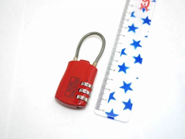 COMBI LOCK 3桁ダイヤル南京錠 レッド_画像7