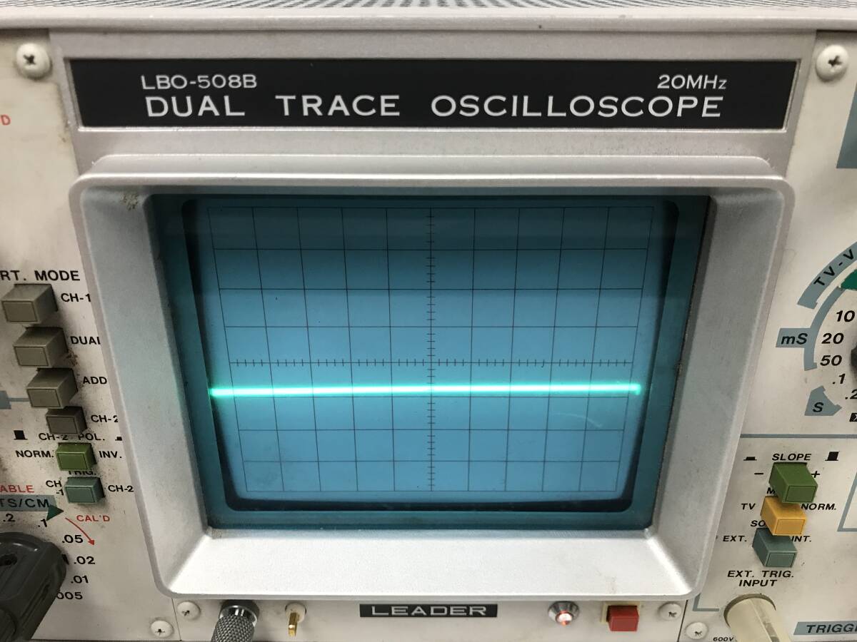 OSCILLOSCOPE オシロスコープ LEADER DUAL TRACE リーダー電子 LBO-508B 通電 アマチュア無線 機材 _画像3