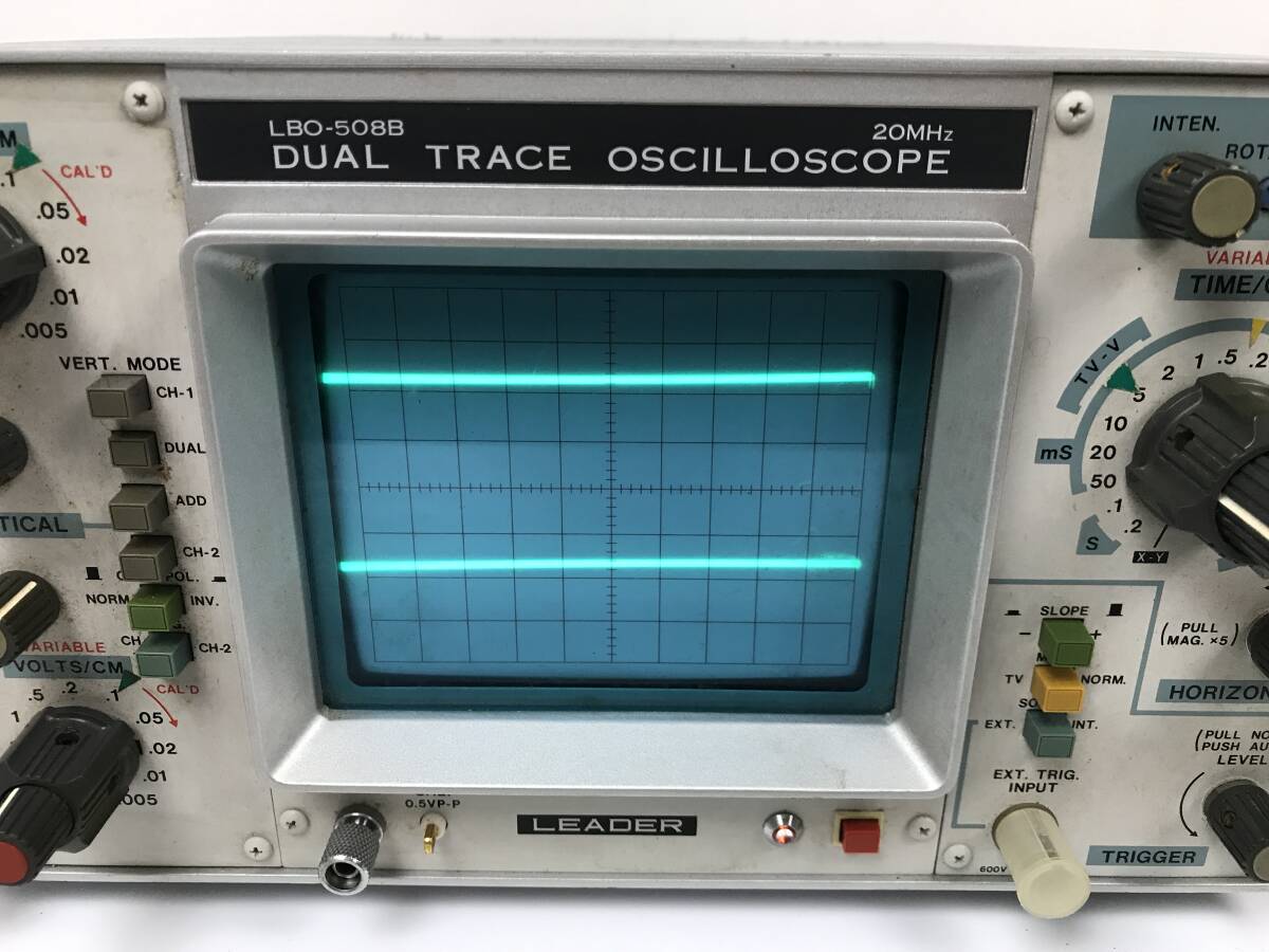OSCILLOSCOPE オシロスコープ LEADER DUAL TRACE リーダー電子 LBO-508B 通電 アマチュア無線 機材 _画像2