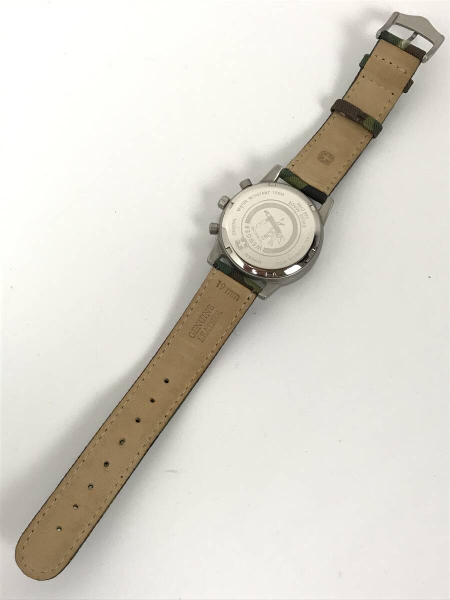 美品 WENGER ウェンガー クロノグラフ カモフラ 腕時計 536.0766 動作品 メンズ 迷彩 4月電池交換済み 箱付き の画像8