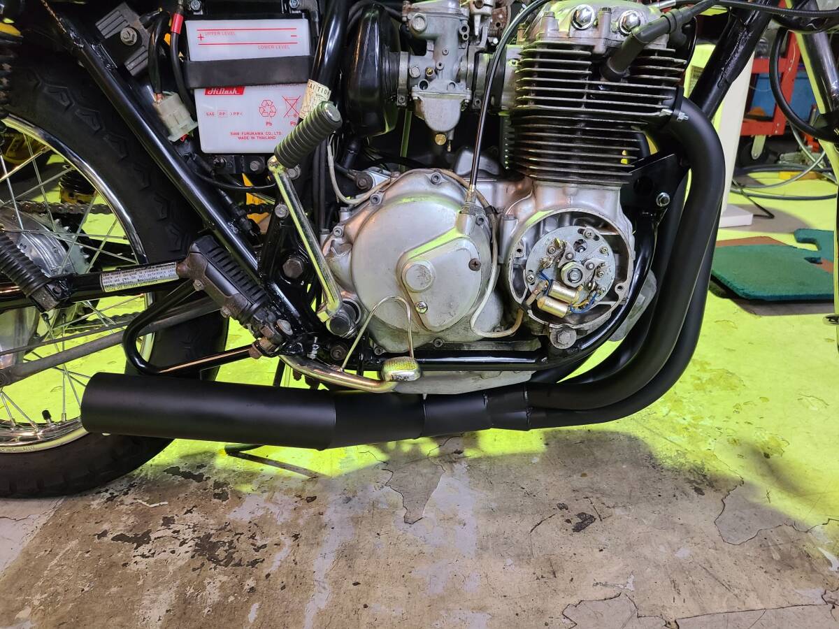 即決☆CB400F 旧 ショート管 ブラック 新品 ショートマフラー 黒 398cc 408cc HONDA_画像3