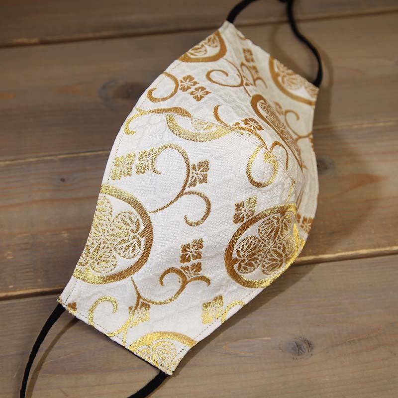  west . woven gold . three leaf .. white anti-bacterial material k Len ze black peace pattern mask adjuster attaching solid mask cover largish hand made for man men's 