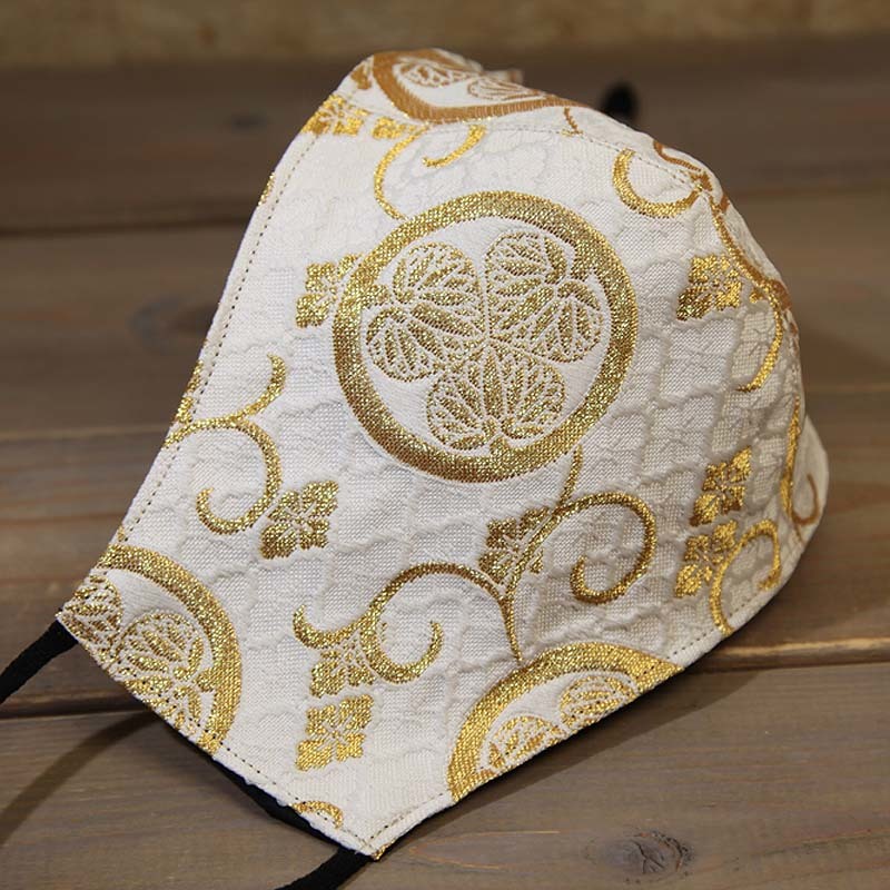  west . woven gold . three leaf .. white anti-bacterial material k Len ze black peace pattern mask adjuster attaching solid mask cover largish hand made for man men's 