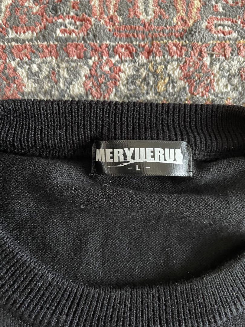 メンズ　MERYUERU メンズセーター　ニット　Lサイズ　ブラック