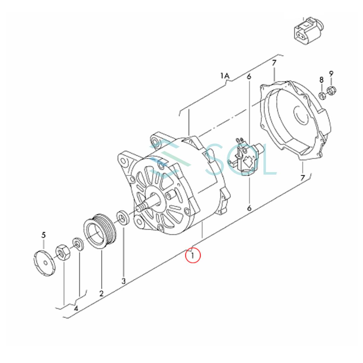 VW フォルクスワーゲン ジェッタ3 1K オルタネーター 03C903023B 03C903023D 03C903023DX 03C903023BX コア返却不要 出荷締切18時_画像7