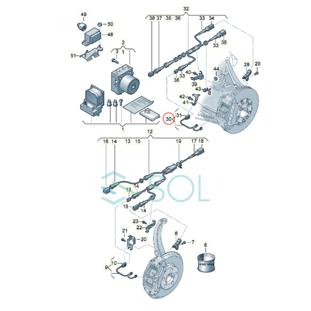 リア ブレーキパッドセンサー 左右共通 出荷締切18時 ワーゲン トゥアレグ 7L 7L5907637B_画像5