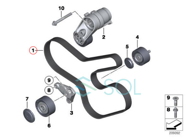 送料185円 CONTINENTAL BMW F10 535i ファンベルト 8PK1478 11287628659 11287589365 出荷締切18時_画像5