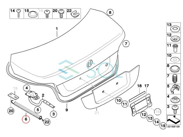 BMW E60 トランクダンパースプリング 525i 530i 540i 545i 550i M5 51247141490 出荷締切18時_画像3