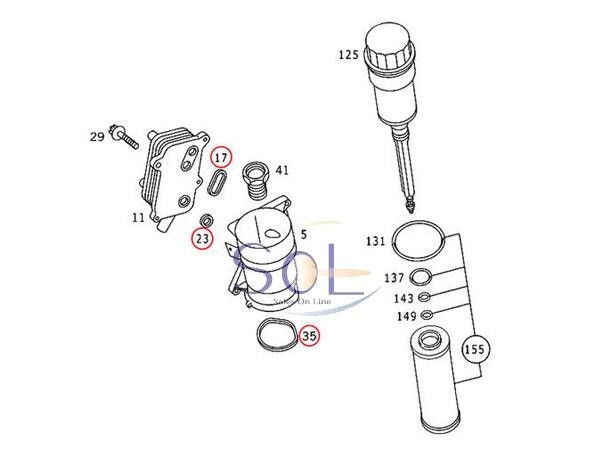 ベンツ W163 W164 W463 オイルフィルターハウジングガスケット 3点セット ML320 ML350 ML430 ML500 ML55 G320 G500 G55 出荷締切18時_画像2