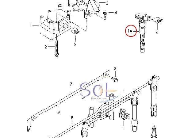 アウディ A4 8E B7 イグニッションコイル 1本 06A905115A 06B905115G 06B905115J/ 06B905115L 06B905115M 18時まで即日出荷_画像2
