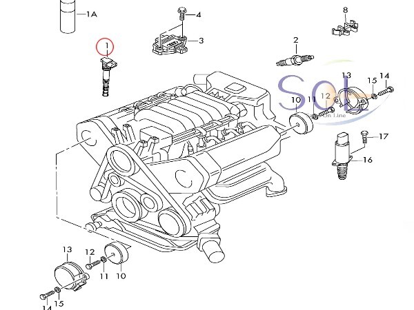 アウディ S7 4G イグニッションコイル 1本 06D905115K 06D905115A 06D905115C 06E905115E 06E905115E 18時まで即日出荷_画像2