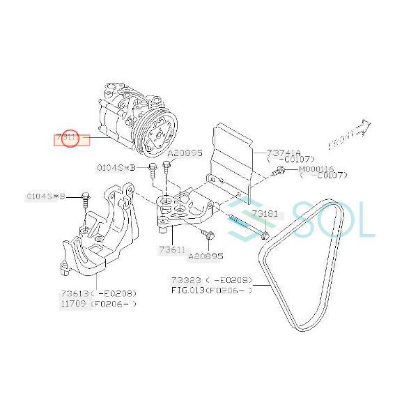 スバル サンバー TW1 TW2 エアコンコンプレッサー ACコンプレッサー 73111TC030 73111TC031 73111TC010 コア返却不要 18時まで即日出荷_画像8