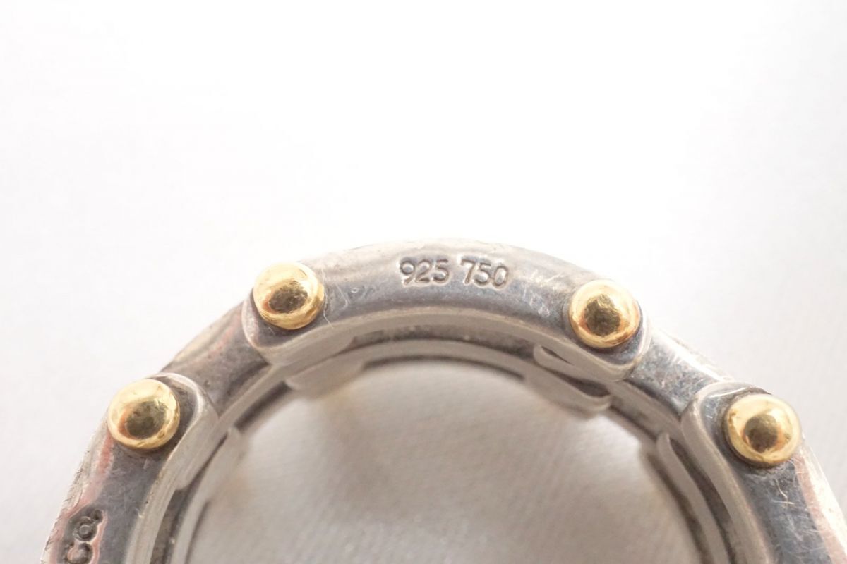 ティファニー ゲートリング 指輪 アクセサリー コンビ 750YG SV925 銀 シルバー TIFFANY&Co. 8308j_画像9