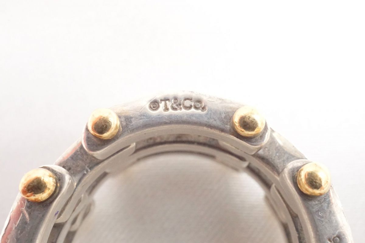 ティファニー ゲートリング 指輪 アクセサリー コンビ 750YG SV925 銀 シルバー TIFFANY&Co. 8308j_画像10