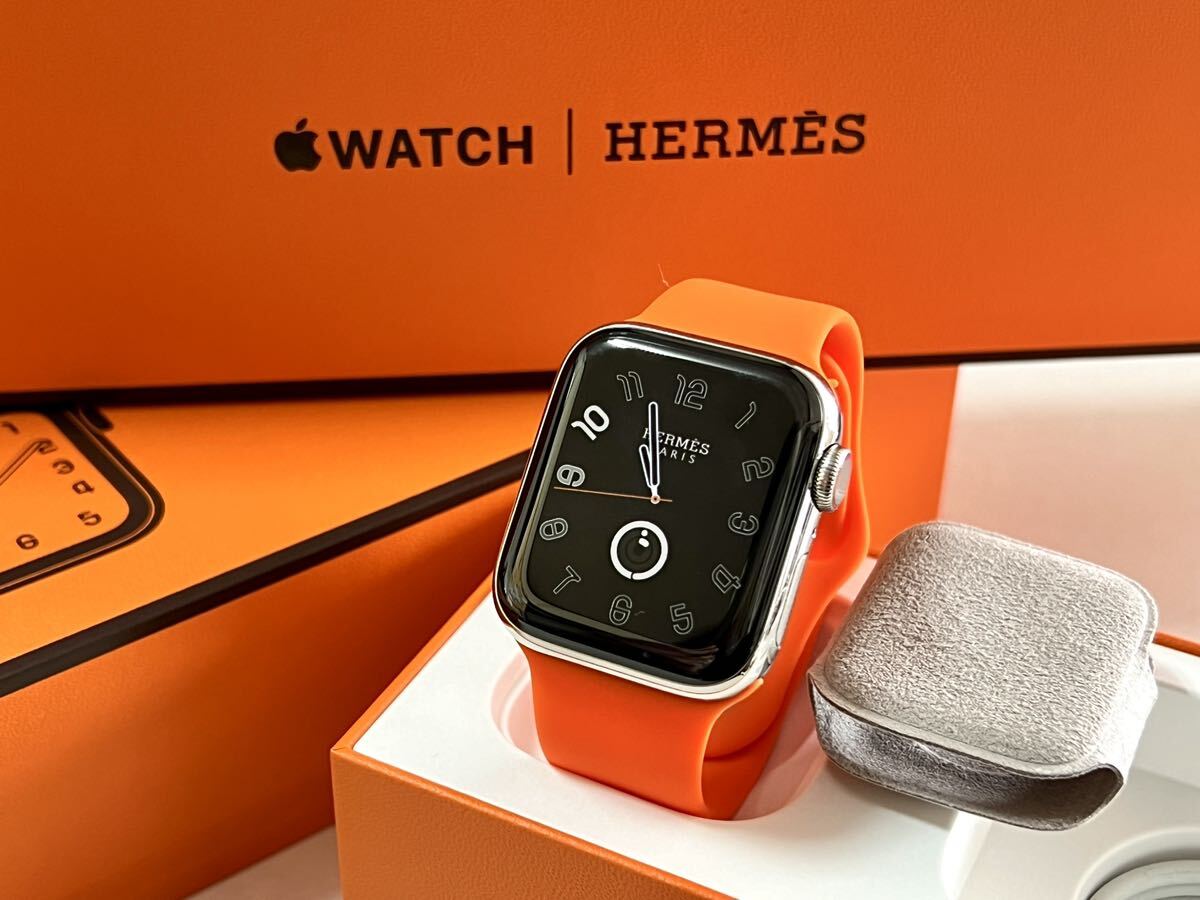 ★ 即決 送料無料 ★ Apple Watch HERMES Series 5 40mm アップルウォッチ エルメス シルバーステンレス GPS Cellular 新品社外バンド_画像1
