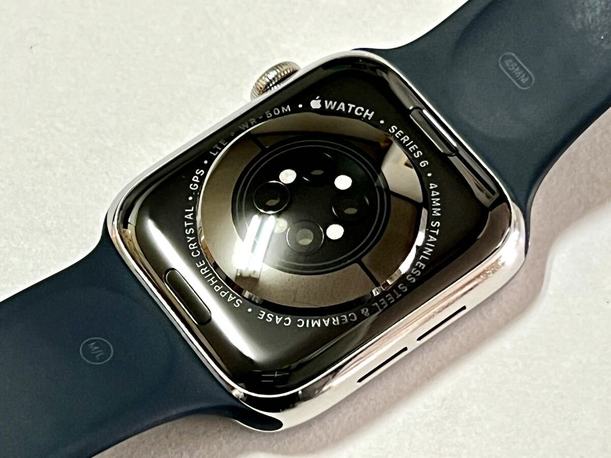 ★ 美品 バッテリー92% ★ Apple Watch Series 6 44mm アップルウォッチ シルバーステンレス GPS Cellular 純正品 スポーツバンドの画像10