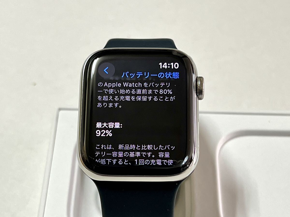 ★ 美品 バッテリー92% ★ Apple Watch Series 6 44mm アップルウォッチ シルバーステンレス GPS Cellular 純正品 スポーツバンドの画像9