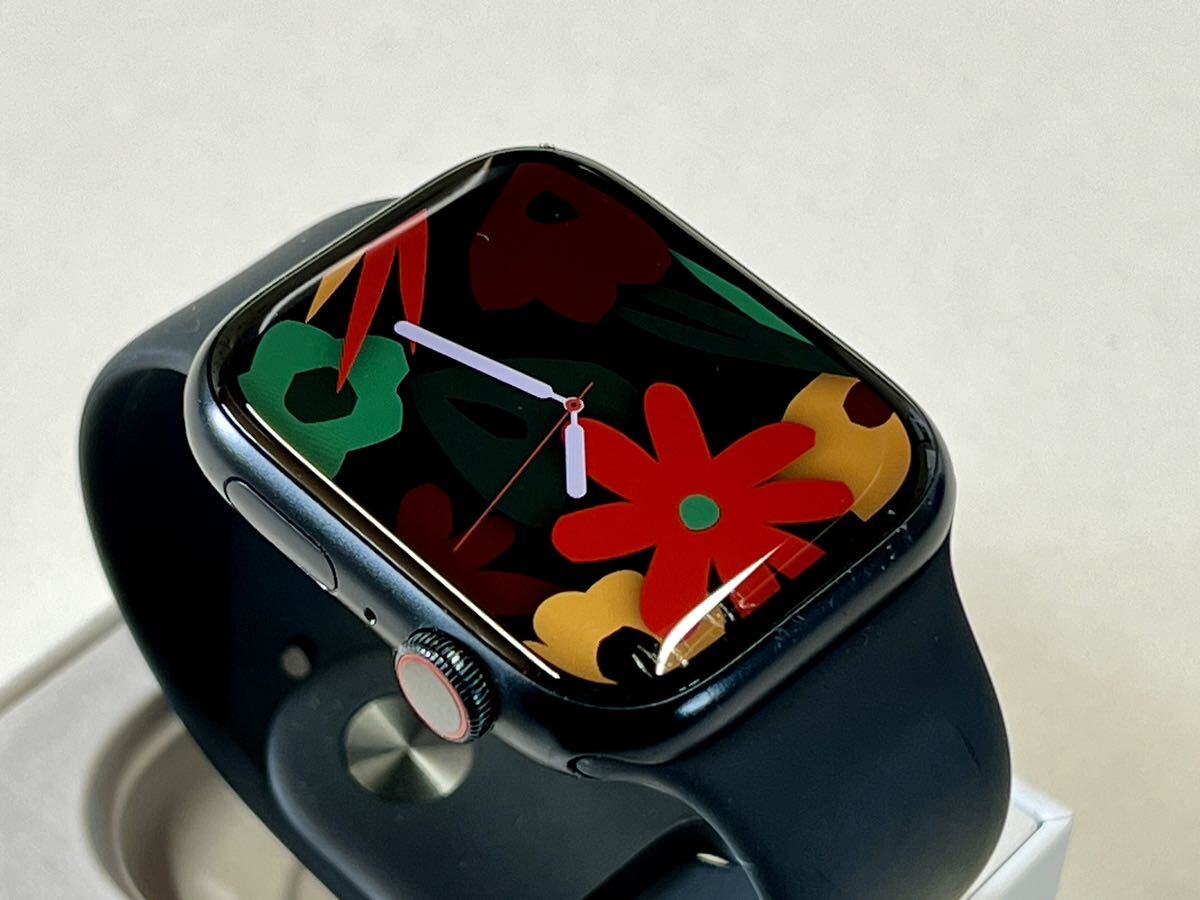 ★バッテリー92%★ Apple Watch Series 8 45mm アップルウォッチ ミッドナイト アルミニウム GPS Cellular 純正品 ブラックスポーツバンドの画像6
