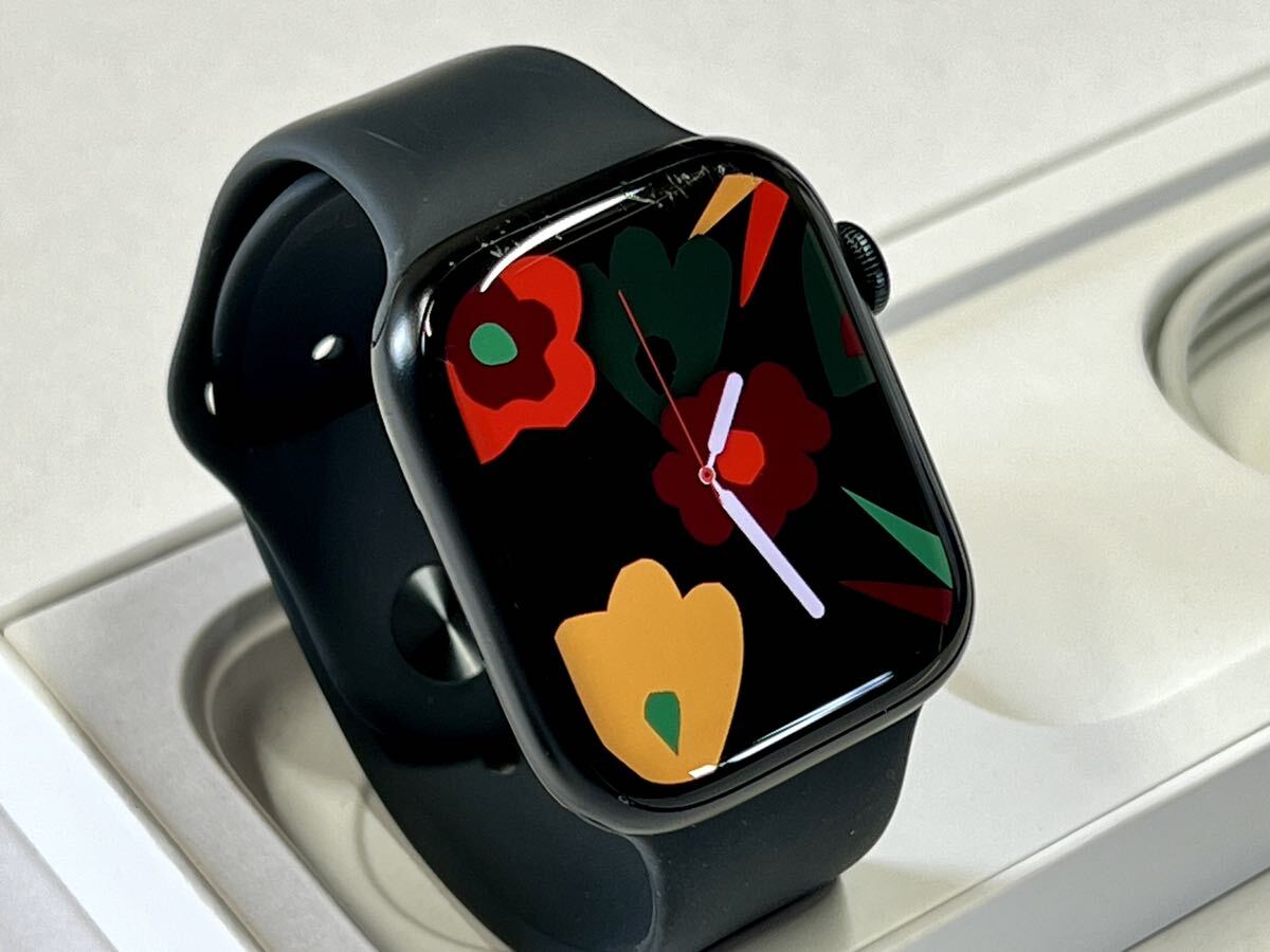 ★バッテリー92%★ Apple Watch Series 8 45mm アップルウォッチ ミッドナイト アルミニウム GPS Cellular 純正品 ブラックスポーツバンド_画像4