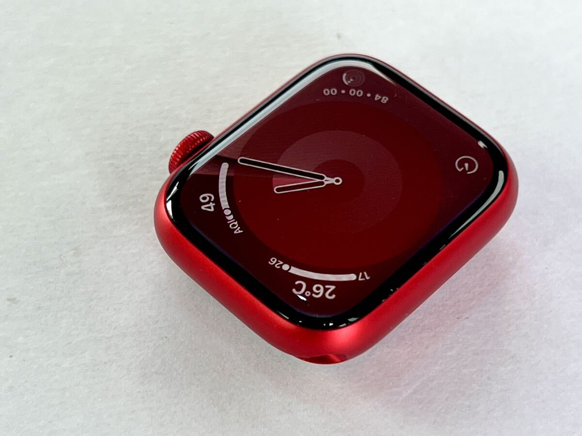 ★ 美品 バッテリー100% ★ Apple Watch Series 8 41mm PRODUCT RED アップルウォッチ レッド アルミニウム GPS 純正品 スポーツループ_画像5