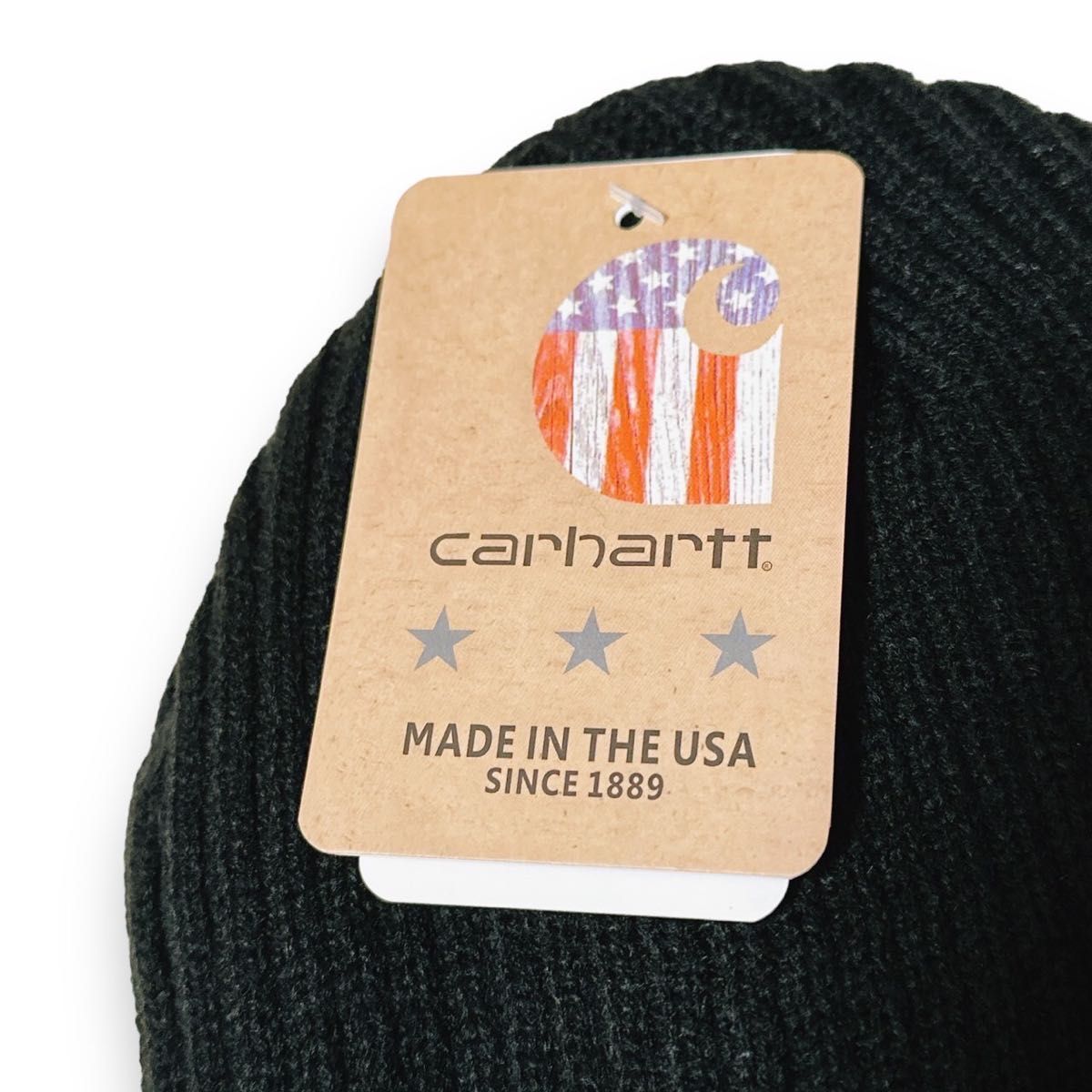 新品未使用 Carhartt リブニットキャップ ニット帽 ブラック