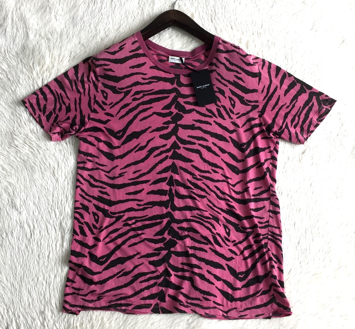 未使用に近い 新品同様 国内正規品 サンローラン Saint Laurent クルーネック Tシャツ サイズ M 175/96A 実寸L位 加工 メンズ カジュアルの画像1