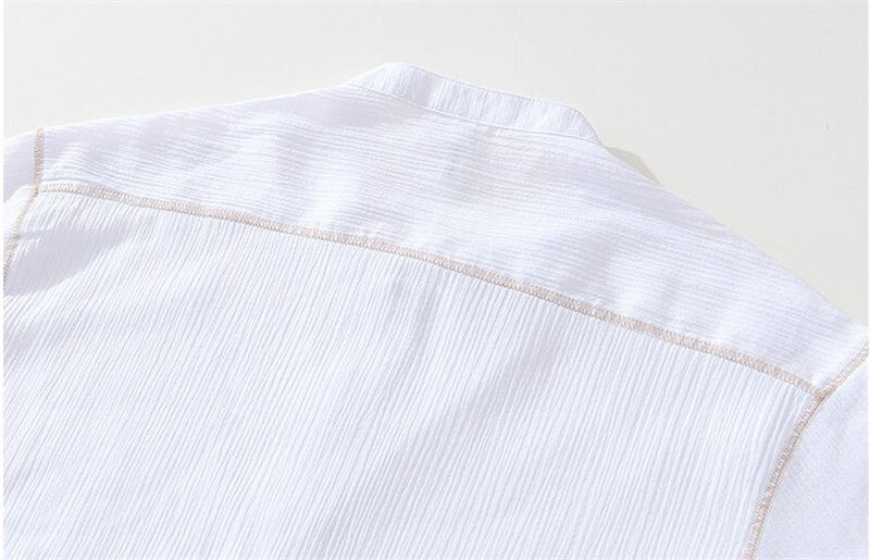 半袖シャツ　綿麻混ん　プルオーバーシャツ　夏服　サマーシャツ　メンズ*新品　トップス　カジュアルシャツ【L142】白　XL_画像7