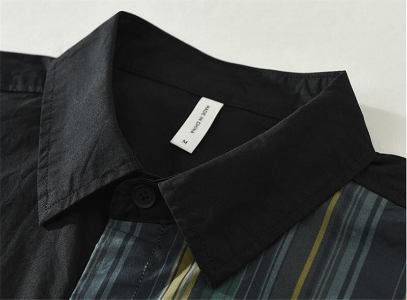 半袖シャツ　夏服　サマーシャツ　メンズ*新品　トップス　カジュアルシャツ　切替【M8059】黒　3XL_画像2