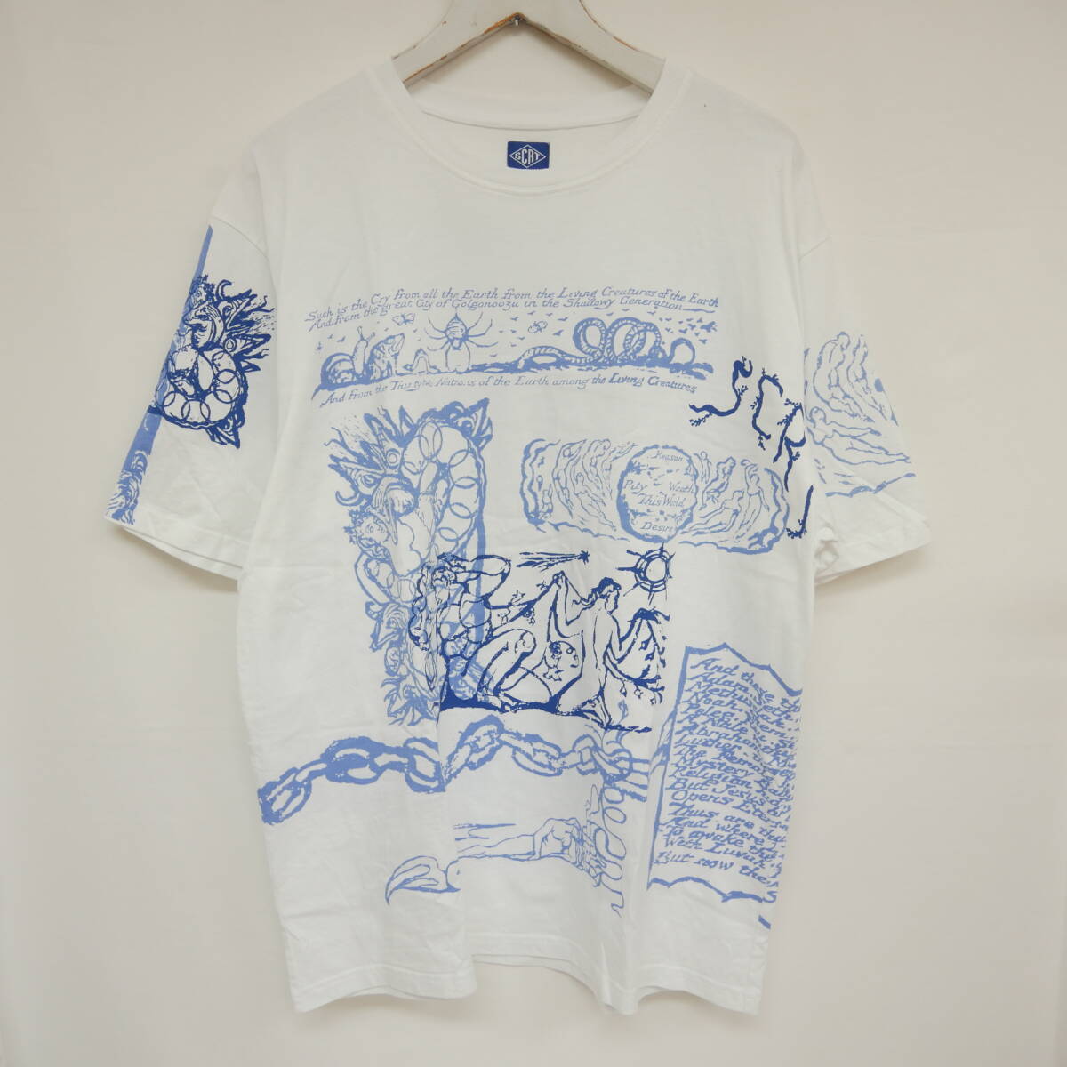 【1円】良好 SCRT 22SS Living Creatures T-Shirt グラフィティプリントTシャツ ポルトガル製 WHITE ホワイト 白 L_画像1