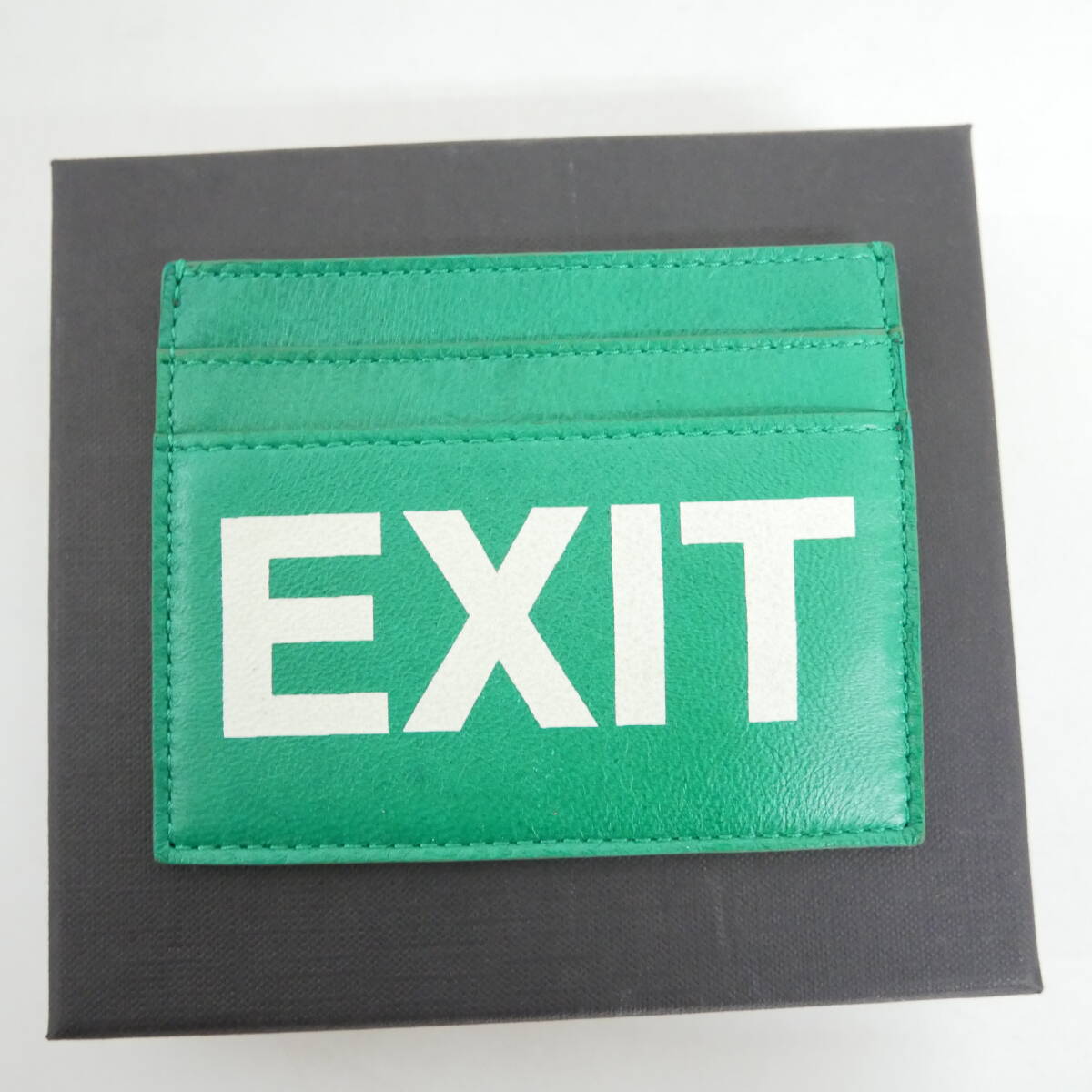 【1円】未使用 入手困難 VETEMENTS ヴェトモン アーカイブ デムナ期 18SS カードケース カードウォレット Exit Print WSS18AC10 Green 緑の画像4