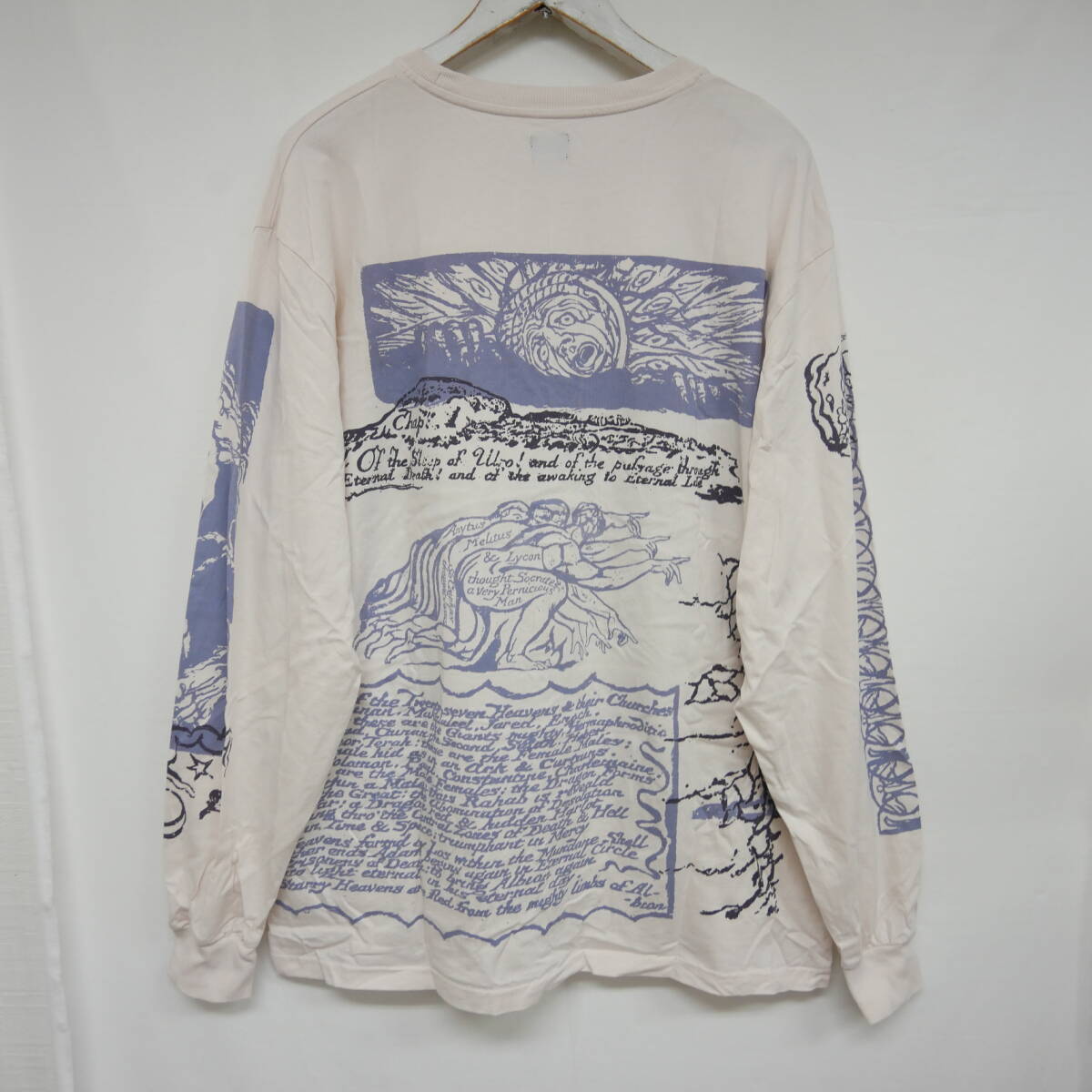 【1円】良好 SCRT 22SS Living Creatures Longsleeve L/S T-Shirt グラフィティプリントTシャツ ポルトガル Rose Stone ローズストーン XLの画像3